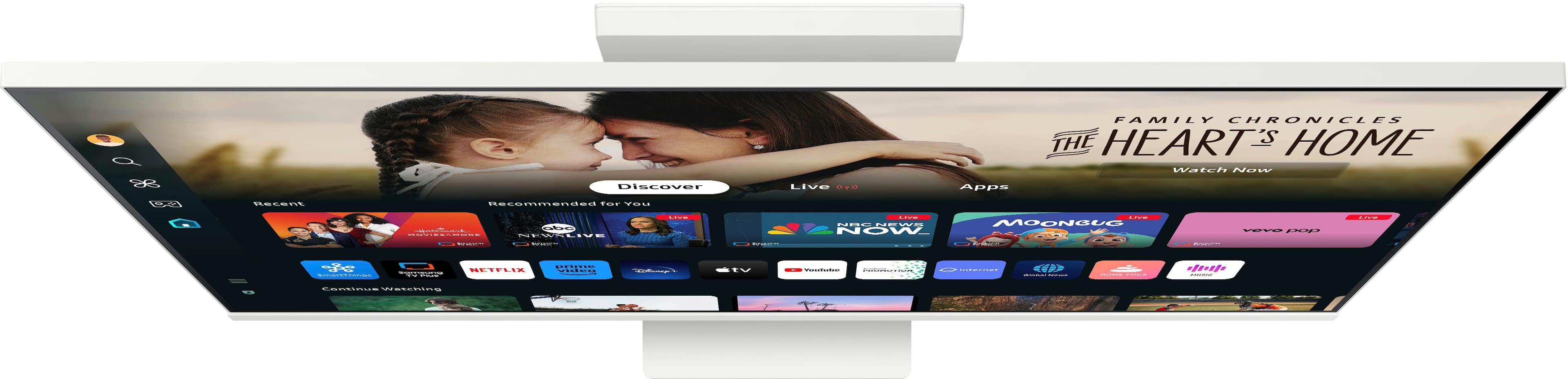 The text on the image reads:
Discover LIVE TV Apps Family Chronicles The Heart's Home Watch Now 18+ Rated Rscomm ... o.. .c. | | MPALIVE: ...- I - | - | BNC CHEWE: NOW | MOANELC | CCEN ... | HETII - .i..e | - t - i | | | >> | I - hnh - - Cochios CO