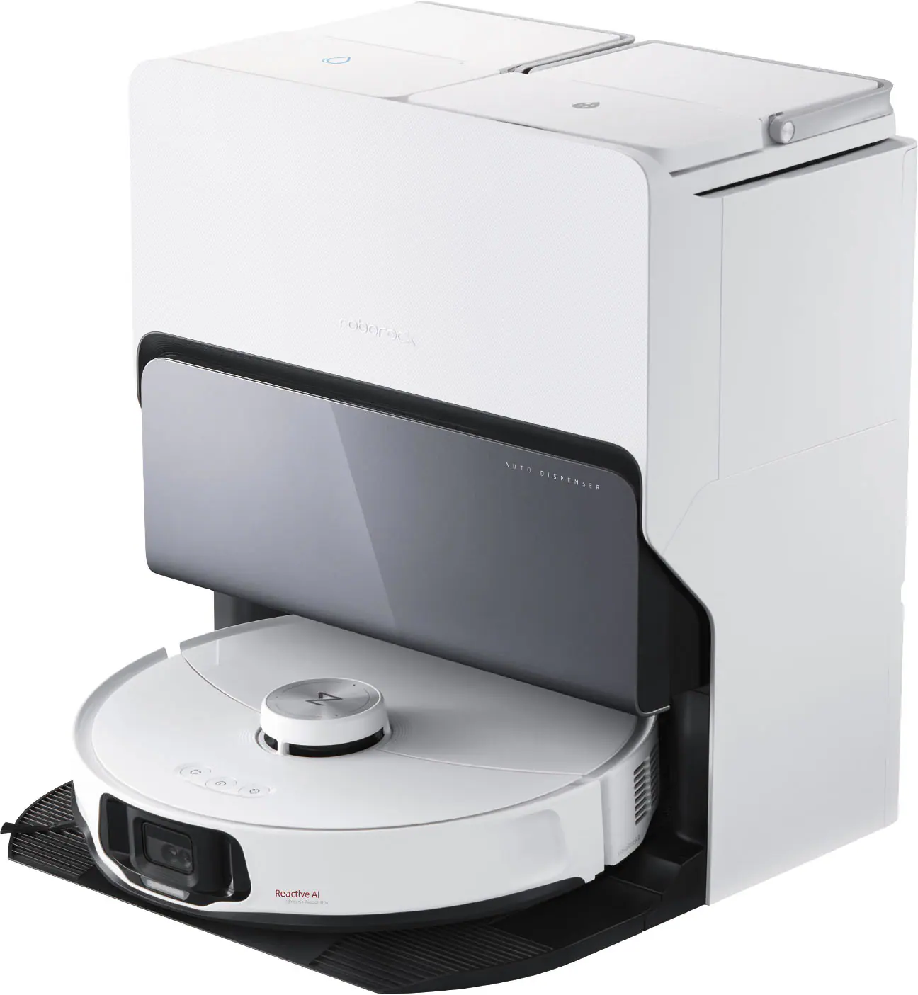 Roborock - S8 MaxV Ultra Robot Vacuum and Mop with FlexiArm Design Side Brush, 10,000 Pa Suction and 8-in-1 RockDock Ultra - White