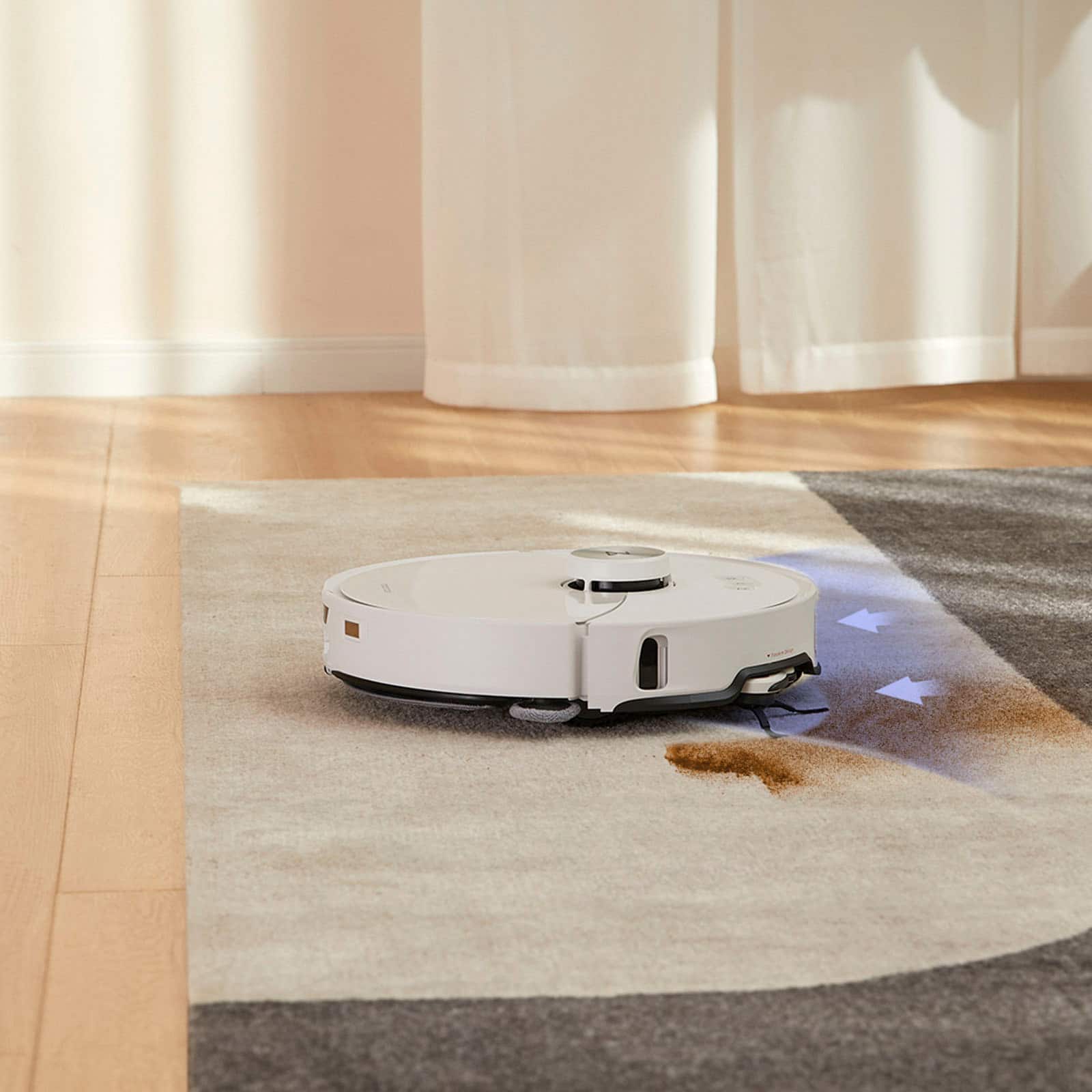 Alt View 22. Roborock - S8 MaxV Ultra Robot Vacuum and Mop with FlexiArm Design Side Brush, 10,000 Pa Suction and 8-in-1 RockDock Ultra - White.