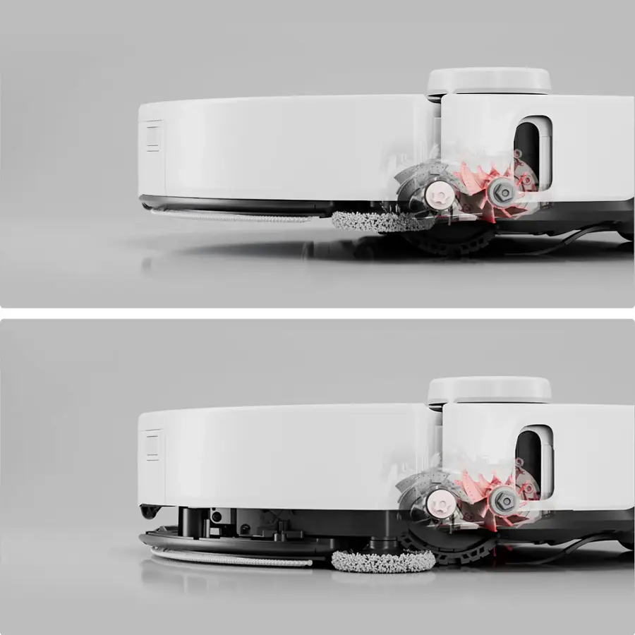 Alt View 23. Roborock - S8 MaxV Ultra Robot Vacuum and Mop with FlexiArm Design Side Brush, 10,000 Pa Suction and 8-in-1 RockDock Ultra - White.