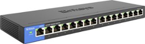 Linksys - 16 Port Gigabit Unmanaged Network Switch - Black - Angle_Zoom