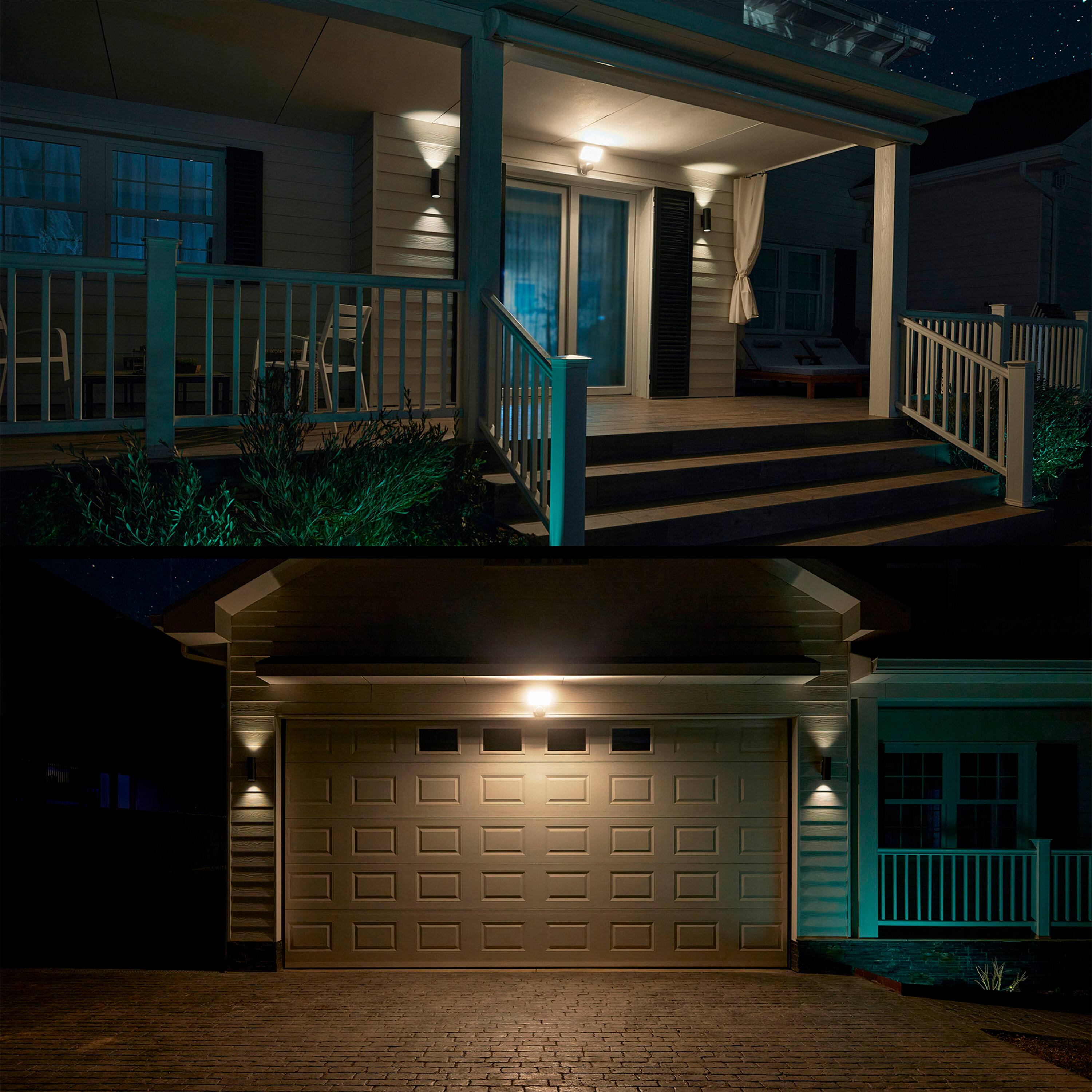Left. Philips - Hue Outdoor Floodlight Camera - Black.