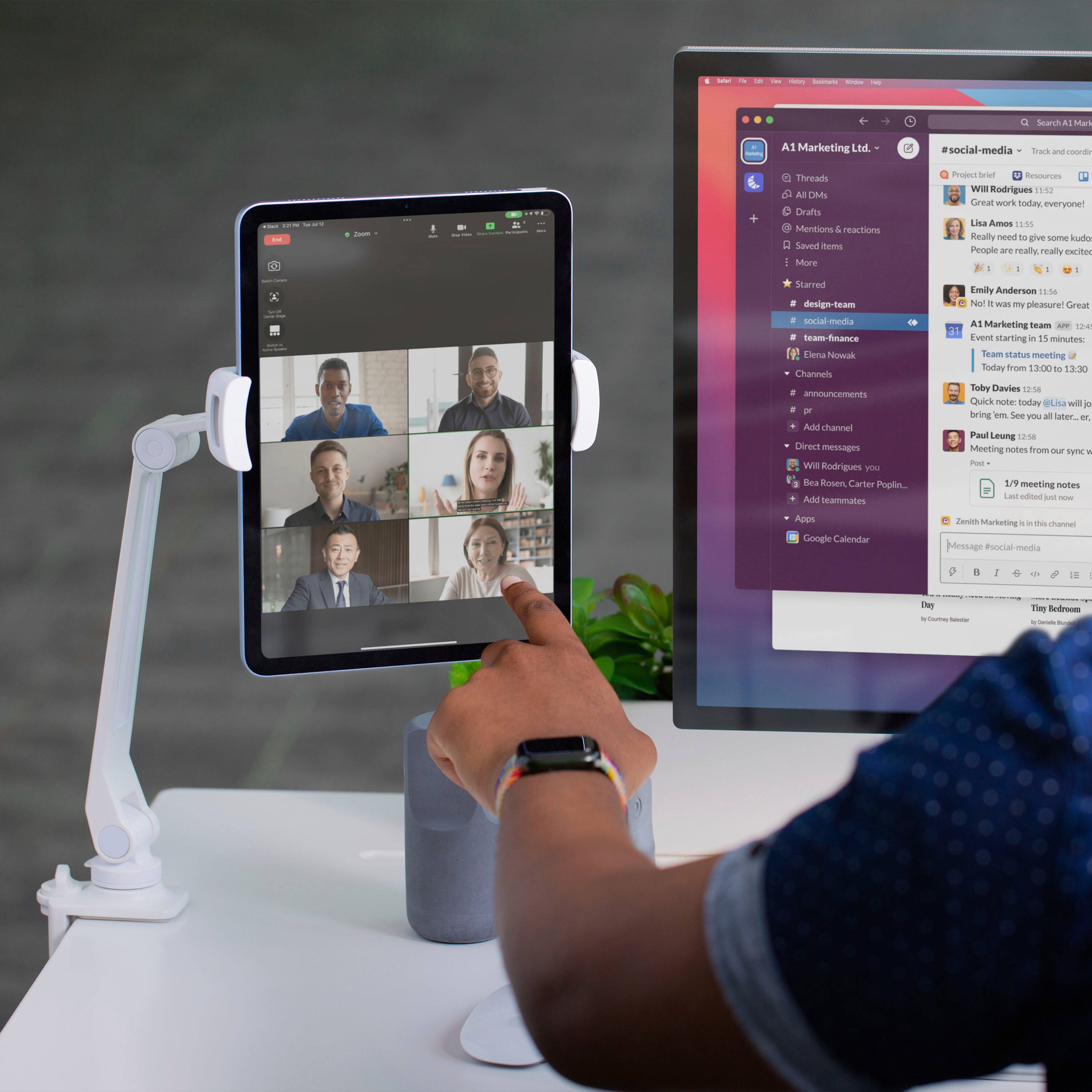 Alt View 15. Twelve South - HoverBar Duo with Quickswitch Tab for Apple iPad or iPhone - White.