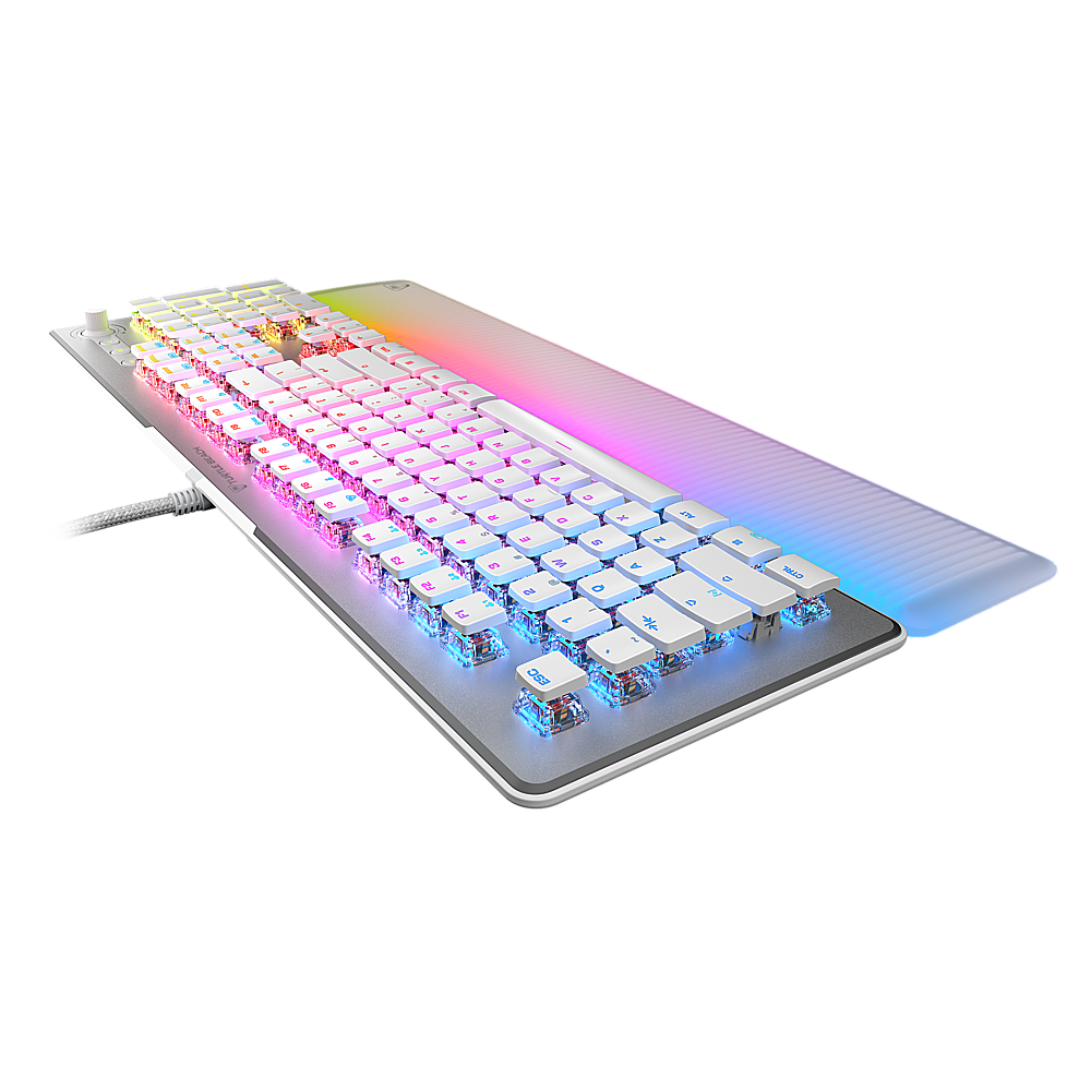 Angle. Turtle Beach - Turtle Beach Vulcan II Max Full-size Wired Mechanical TITAN Switch Gaming Keyboard with RGB lighting and palm rest - White.
