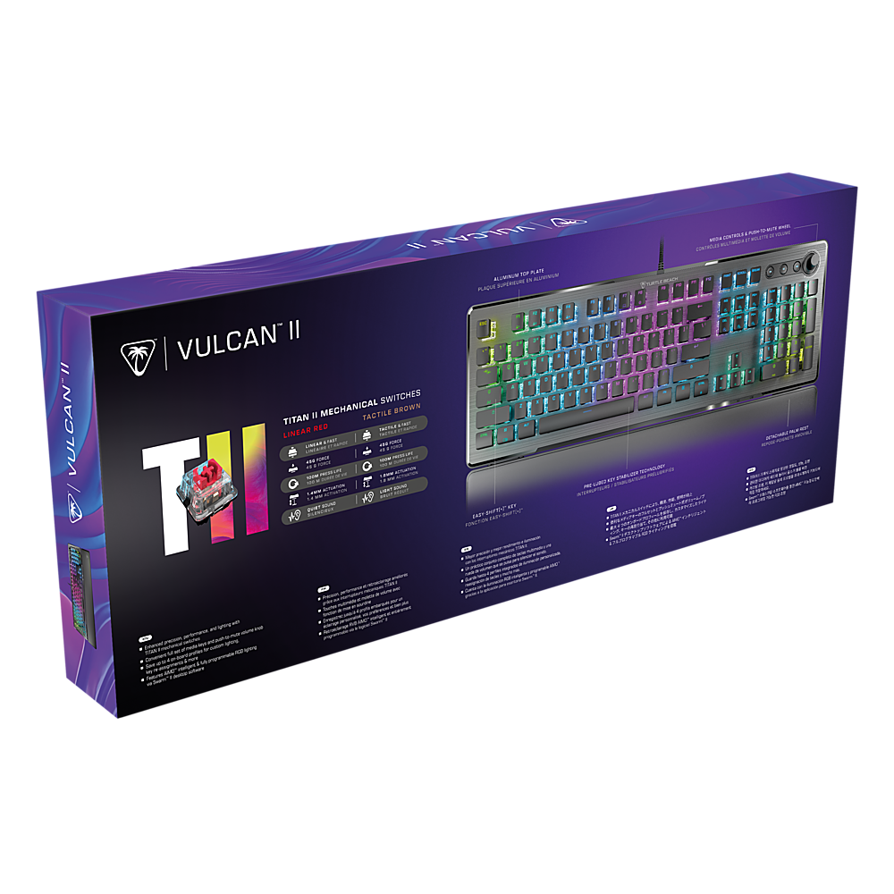 Alt View 18. Turtle Beach - Vulcan II Full-size Wired Mechanical TITAN II Switch Gaming Keyboard with RGB Illuminated Keys - Black.