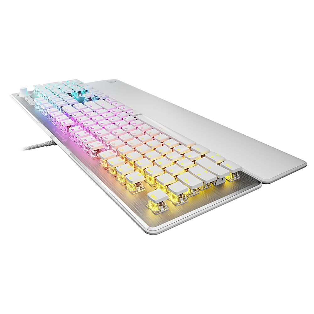 Angle. Turtle Beach - Vulcan II Full-size Wired Mechanical TITAN II Switch Gaming Keyboard with RGB Illuminated Keys - White.