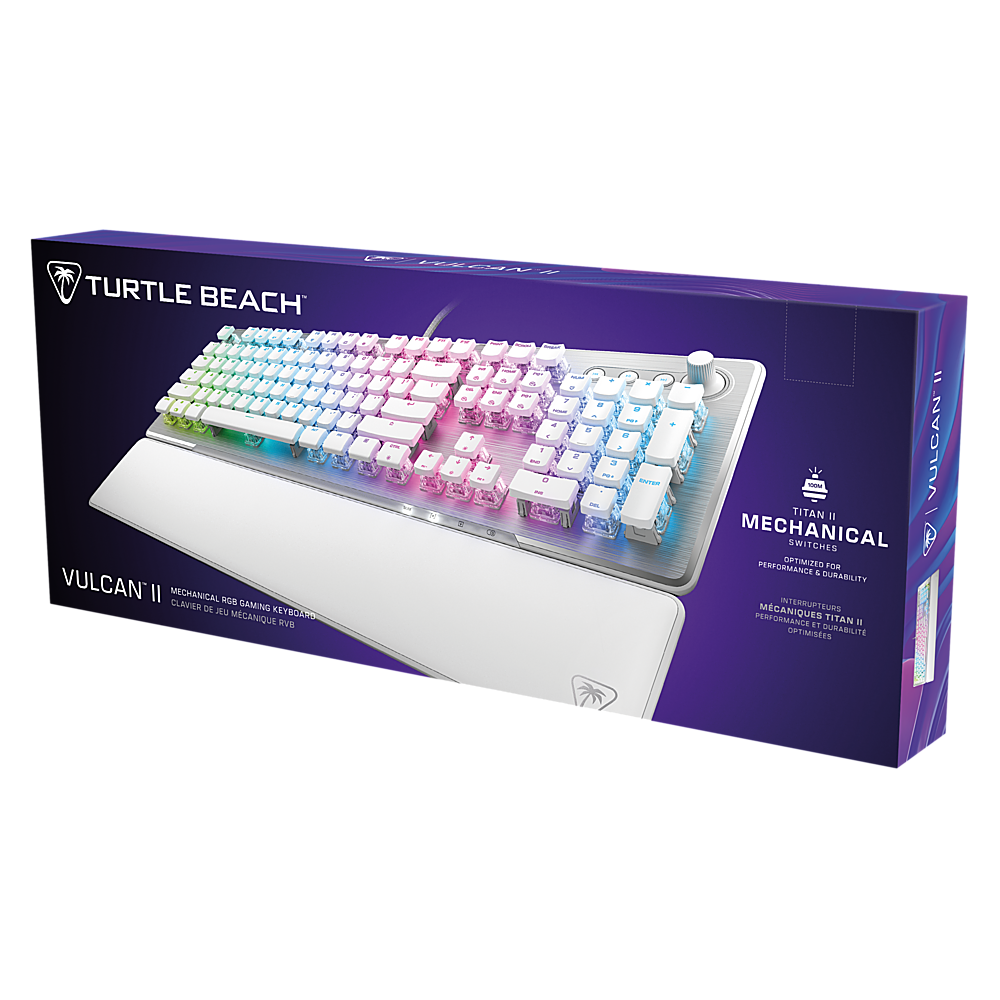 Alt View 17. Turtle Beach - Vulcan II Full-size Wired Mechanical TITAN II Switch Gaming Keyboard with RGB Illuminated Keys - White.