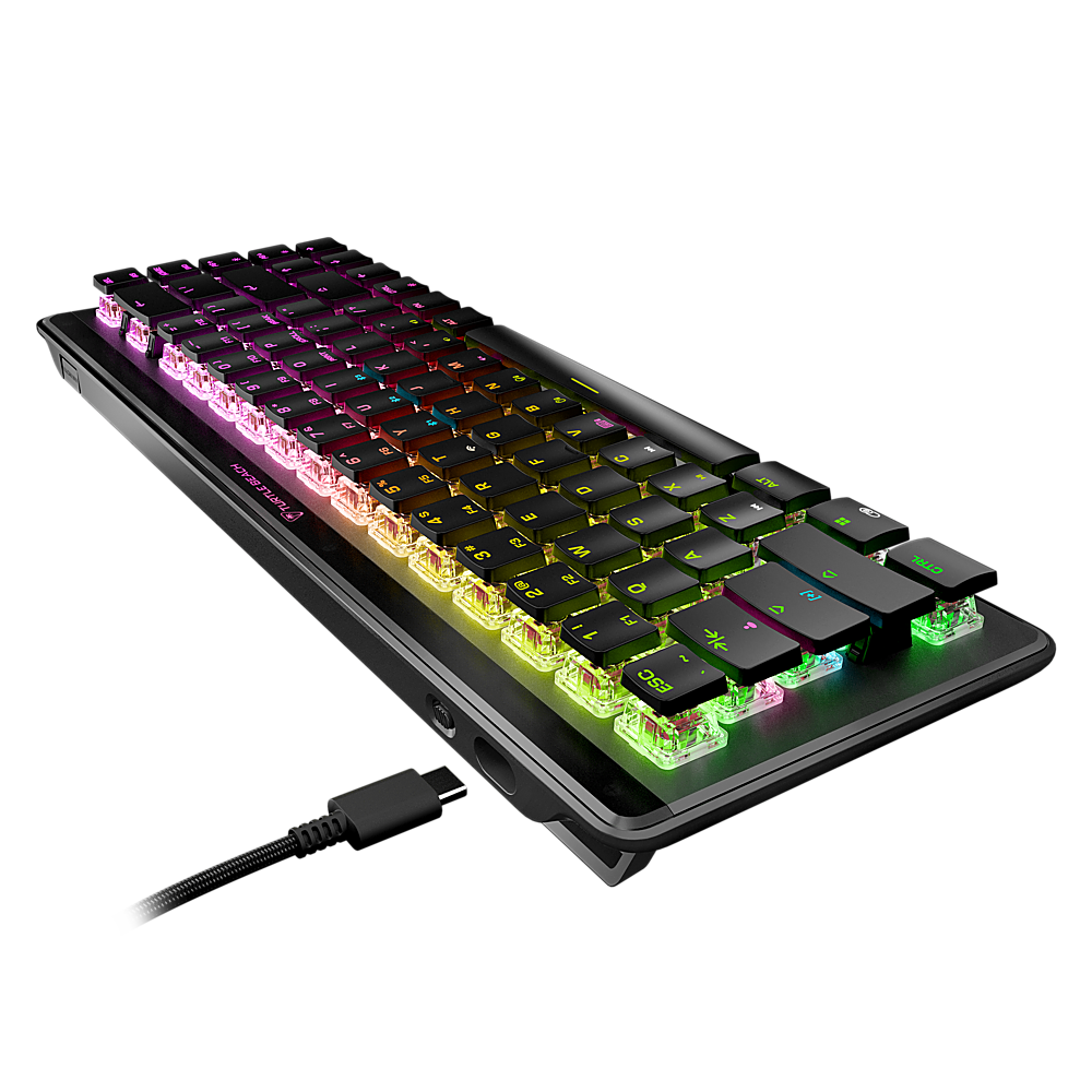 Angle. Turtle Beach - Vulcan II Mini Air 65% Wireless Optical Mechanical Gaming Keyboard with Customizable RGB Illumination - Black.