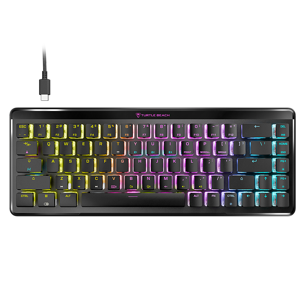 Front. Turtle Beach - Vulcan II Mini Air 65% Wireless Optical Mechanical Gaming Keyboard with Customizable RGB Illumination - Black.