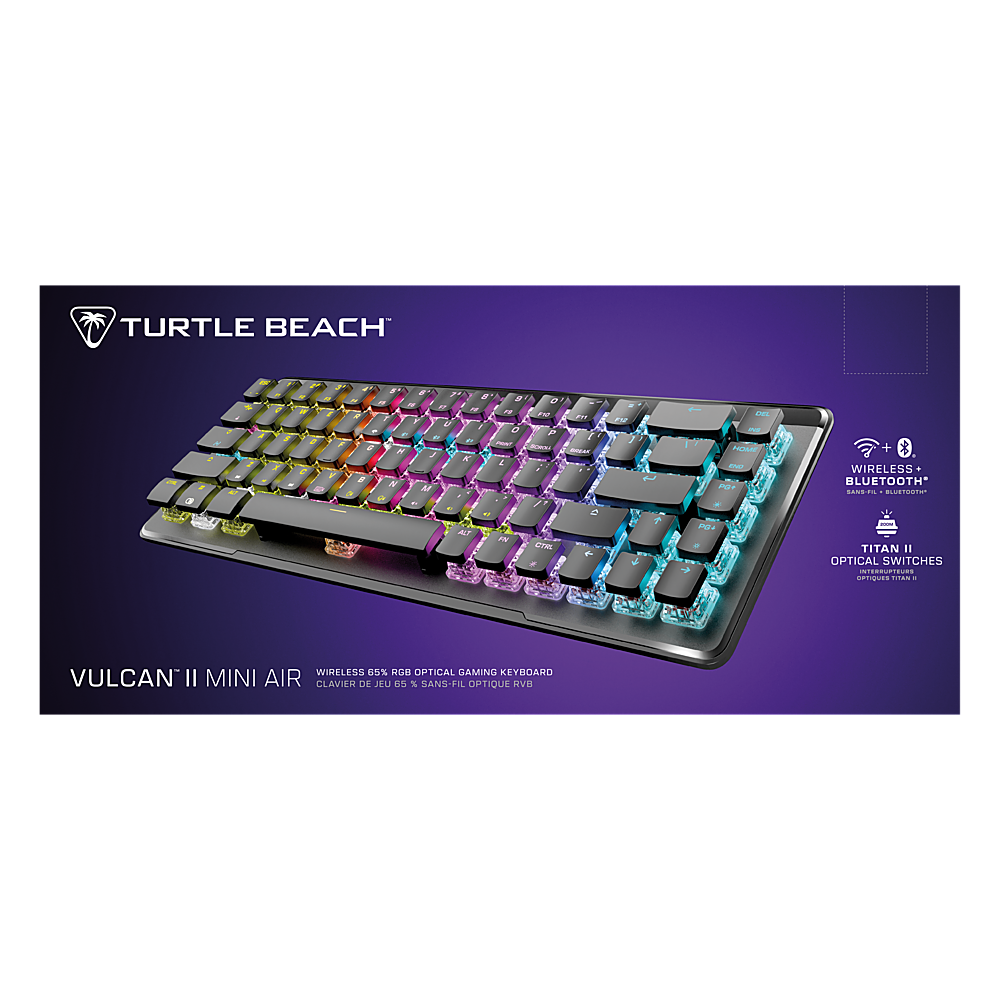 Alt View 16. Turtle Beach - Vulcan II Mini Air 65% Wireless Optical Mechanical Gaming Keyboard with Customizable RGB Illumination - Black.