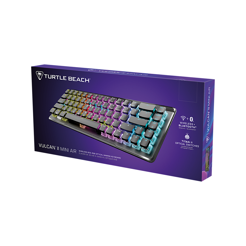 Alt View 17. Turtle Beach - Vulcan II Mini Air 65% Wireless Optical Mechanical Gaming Keyboard with Customizable RGB Illumination - Black.