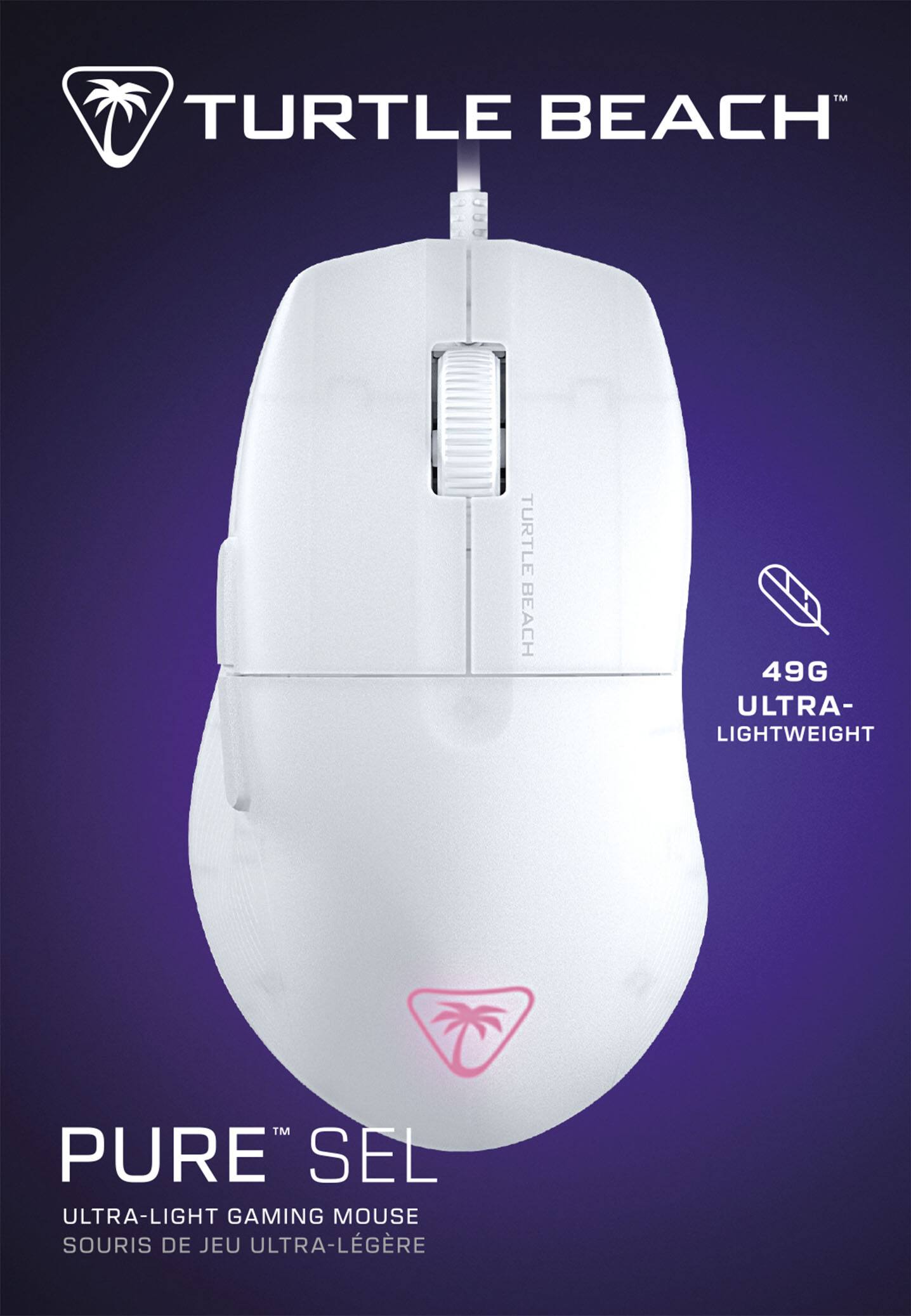 Alt View 16. Turtle Beach - Pure SEL Ultra-Light Wired Ergonomic RGB Gaming Mouse with 8K DPI Optical Sensor & Mechanical Switches - White.
