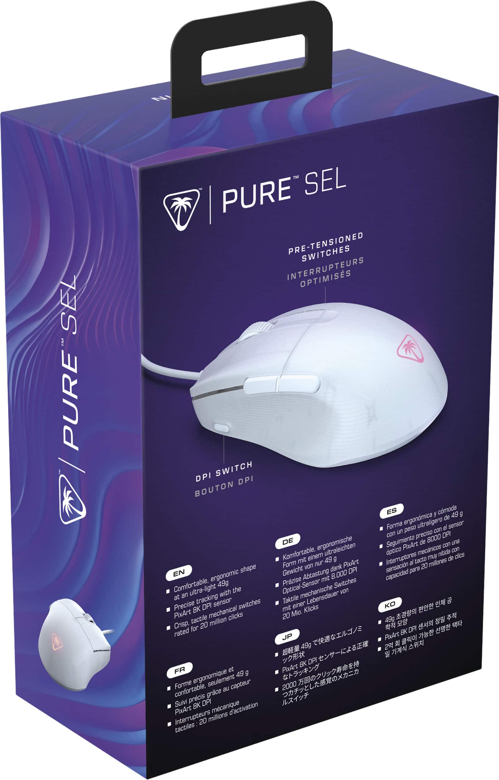 Alt View 18. Turtle Beach - Pure SEL Ultra-Light Wired Ergonomic RGB Gaming Mouse with 8K DPI Optical Sensor & Mechanical Switches - White.