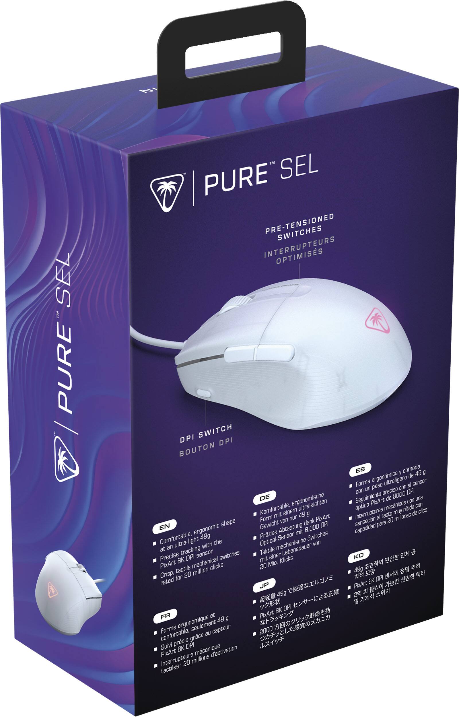 Alt View 18. Turtle Beach - Pure SEL Ultra-Light Wired Ergonomic RGB Gaming Mouse with 8K DPI Optical Sensor & Mechanical Switches - White.