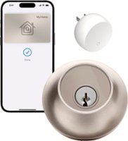 Level - Lock+ Connect Smart Lock Bluetooth/WiFi Replacement Deadbolt with Apple HomeKey/App/Key - Satin Nickel - Front_Zoom