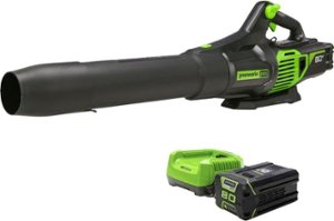 Greenworks - Refurbished 80V 730 CFM 170 MPH Cordless Handheld Blower (1 x 2.5 Ah Battery and Charger included) - Green - Front_Zoom