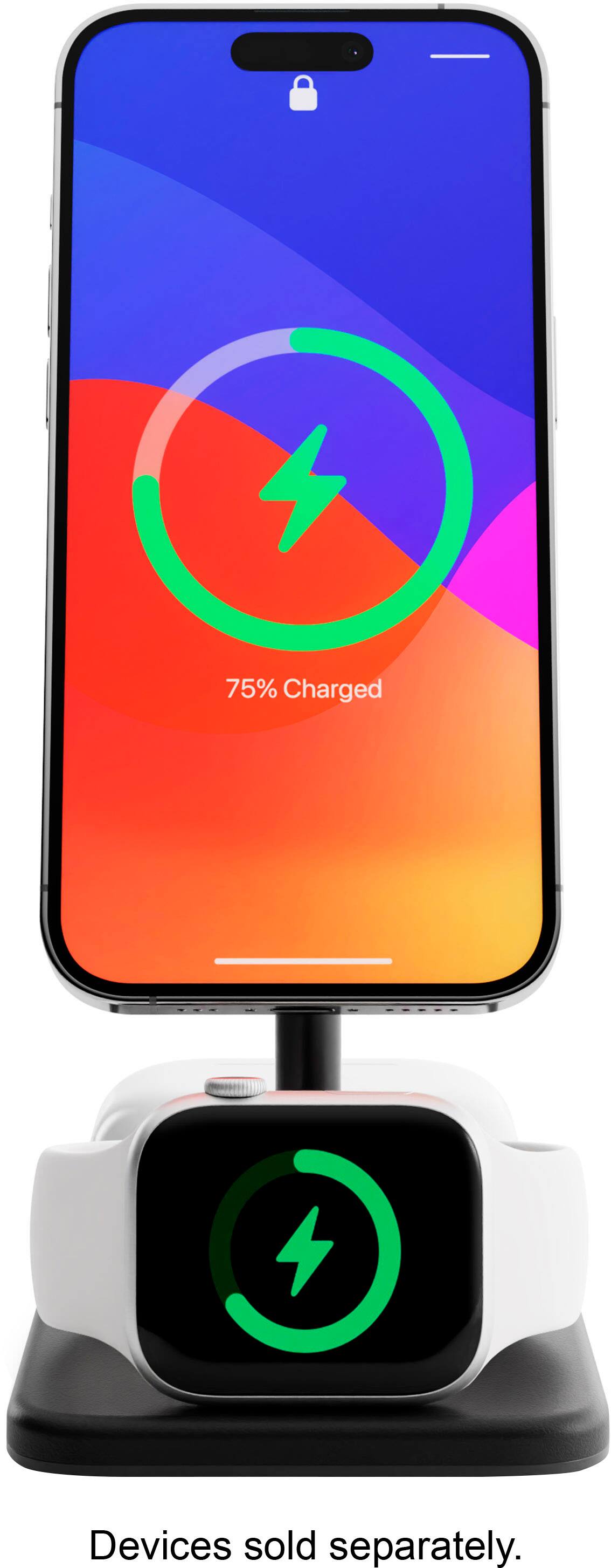 Alt View 15. Twelve South - HiRise 3 Deluxe 3-in-1 Desktop Charging Stand with MagSafe - Black.