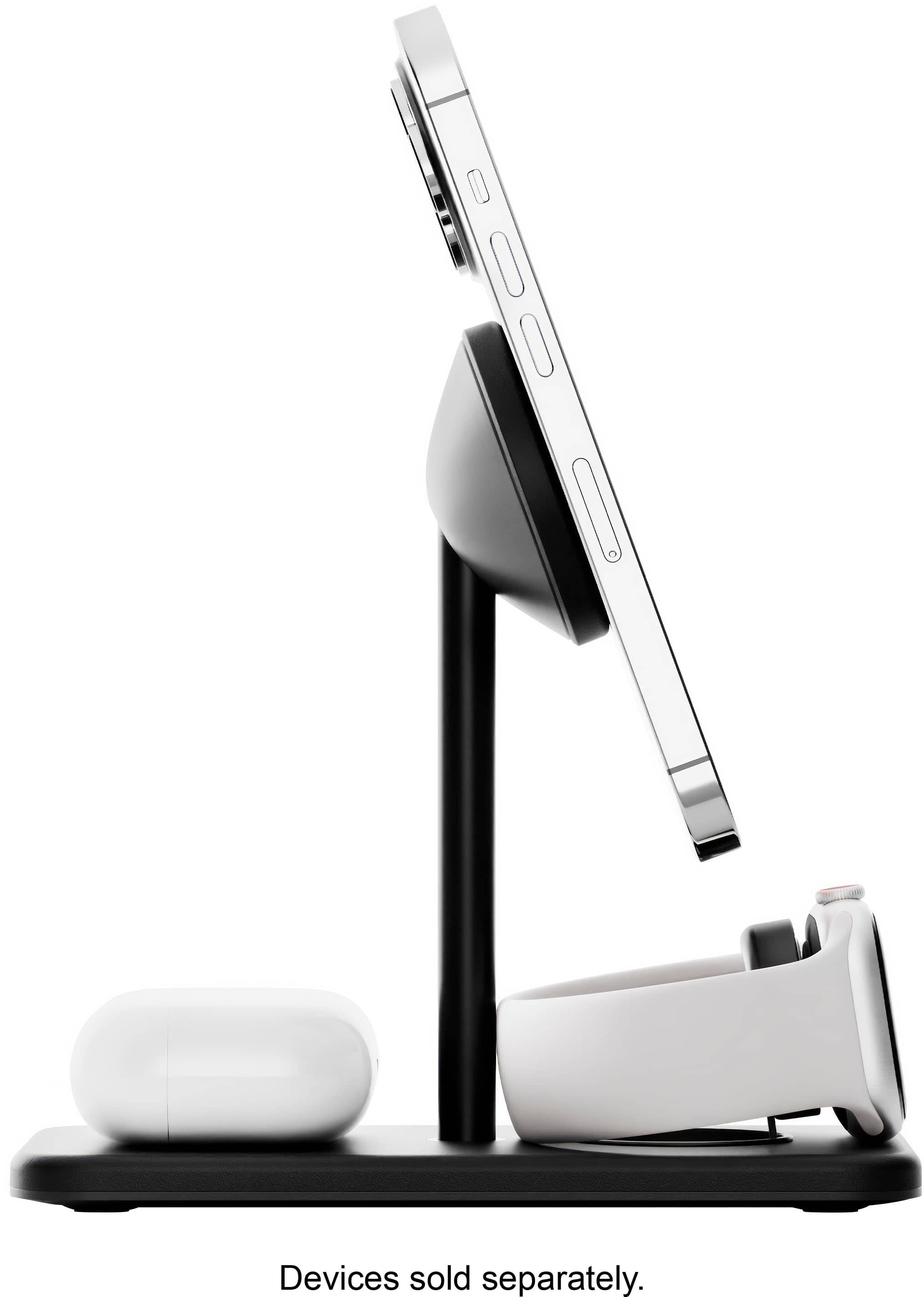 Alt View 11. Twelve South - HiRise 3 Deluxe 3-in-1 Desktop Charging Stand with MagSafe - Black.