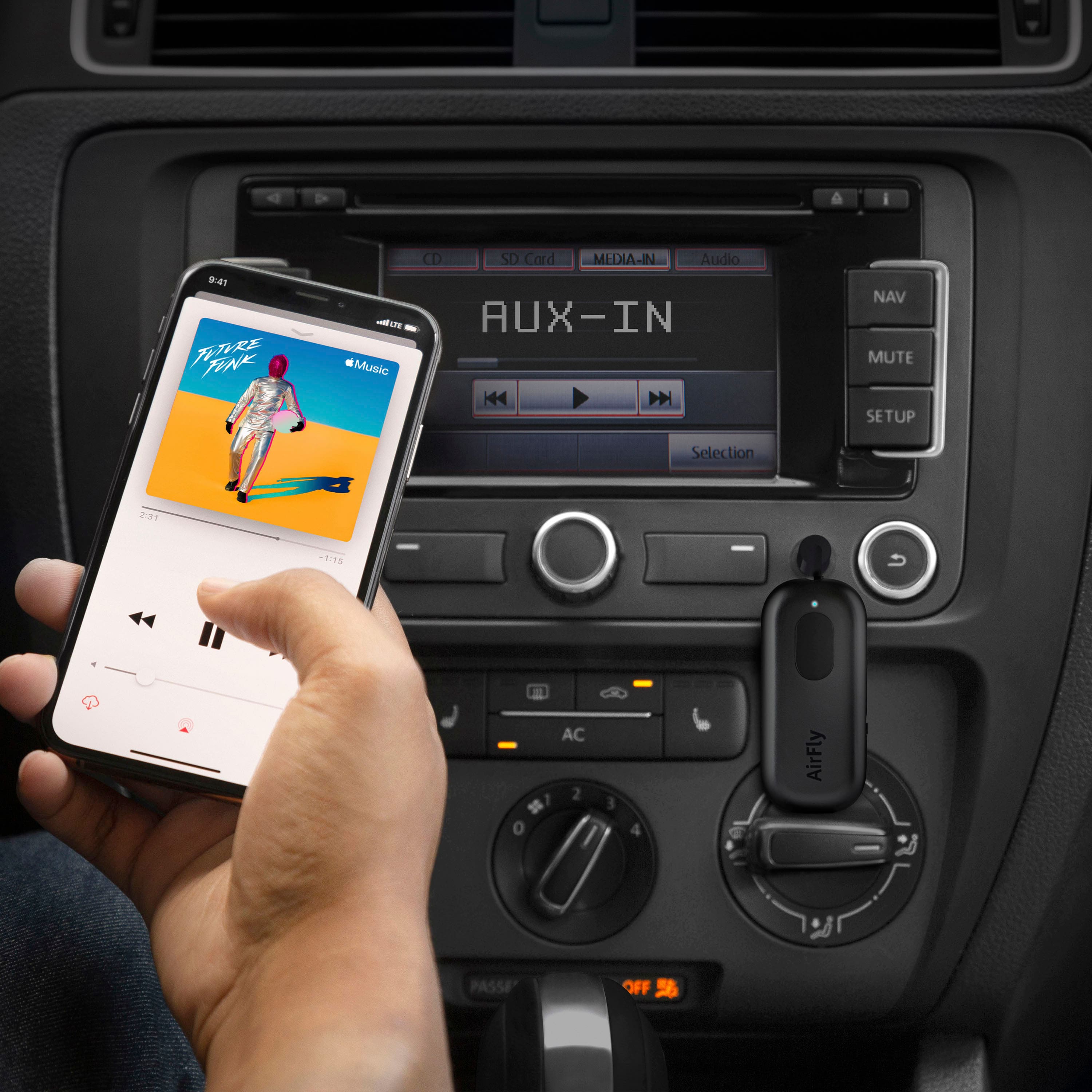 Alt View 16. Twelve South - AirFly Pro Portable Bluetooth Audio Receiver - Black.