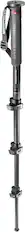 The image features a black and white pole, which is a tripod. The tripod is standing upright, and it is the main focus of the image. The background is white, providing a clean and minimalistic appearance.