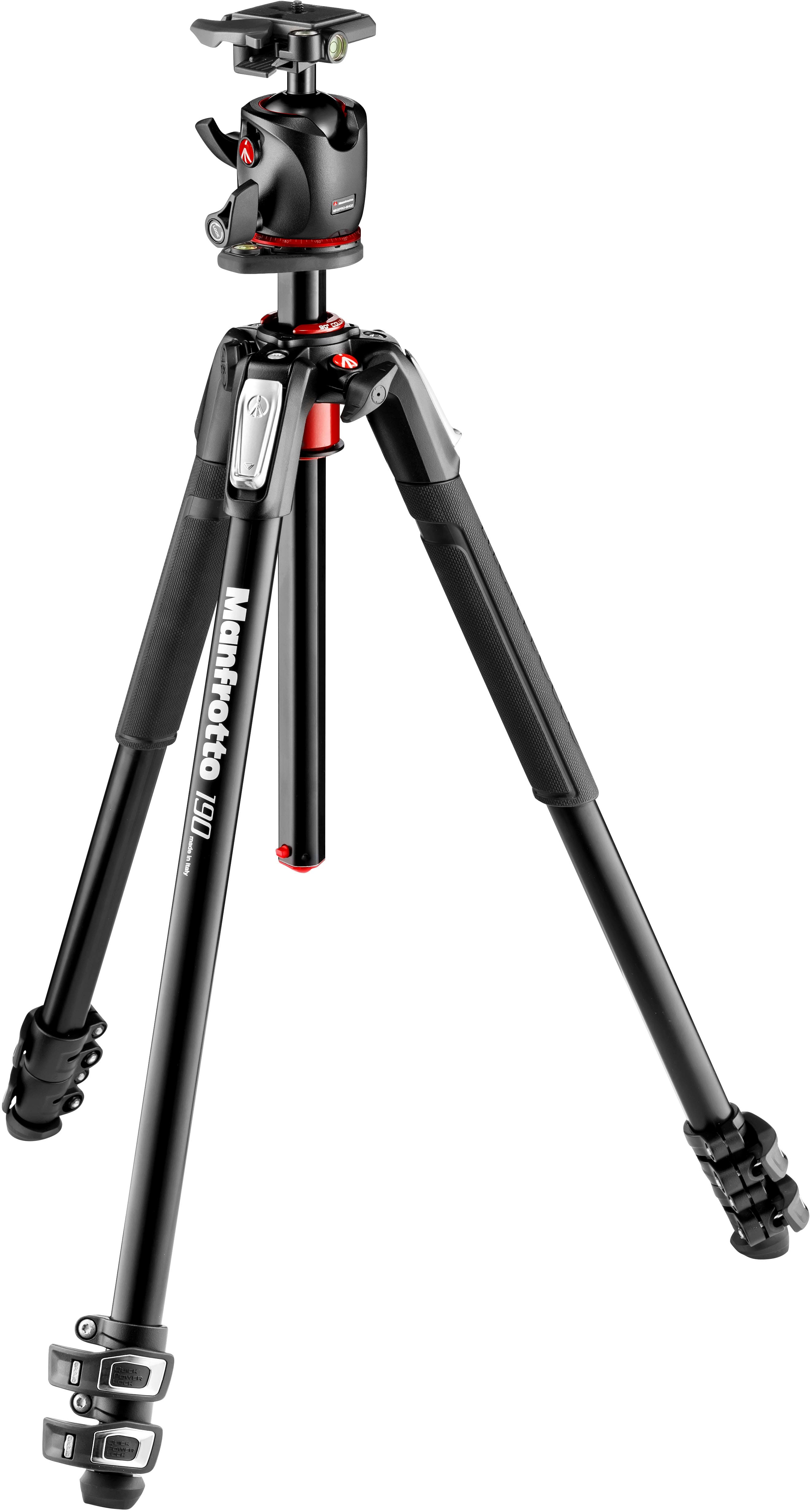 Manfrotto - MK190XPRO3-BHQ2 Aluminum Tripod with XPRO Ball Head and 200PL QR Plate - Black - Angle_Zoom