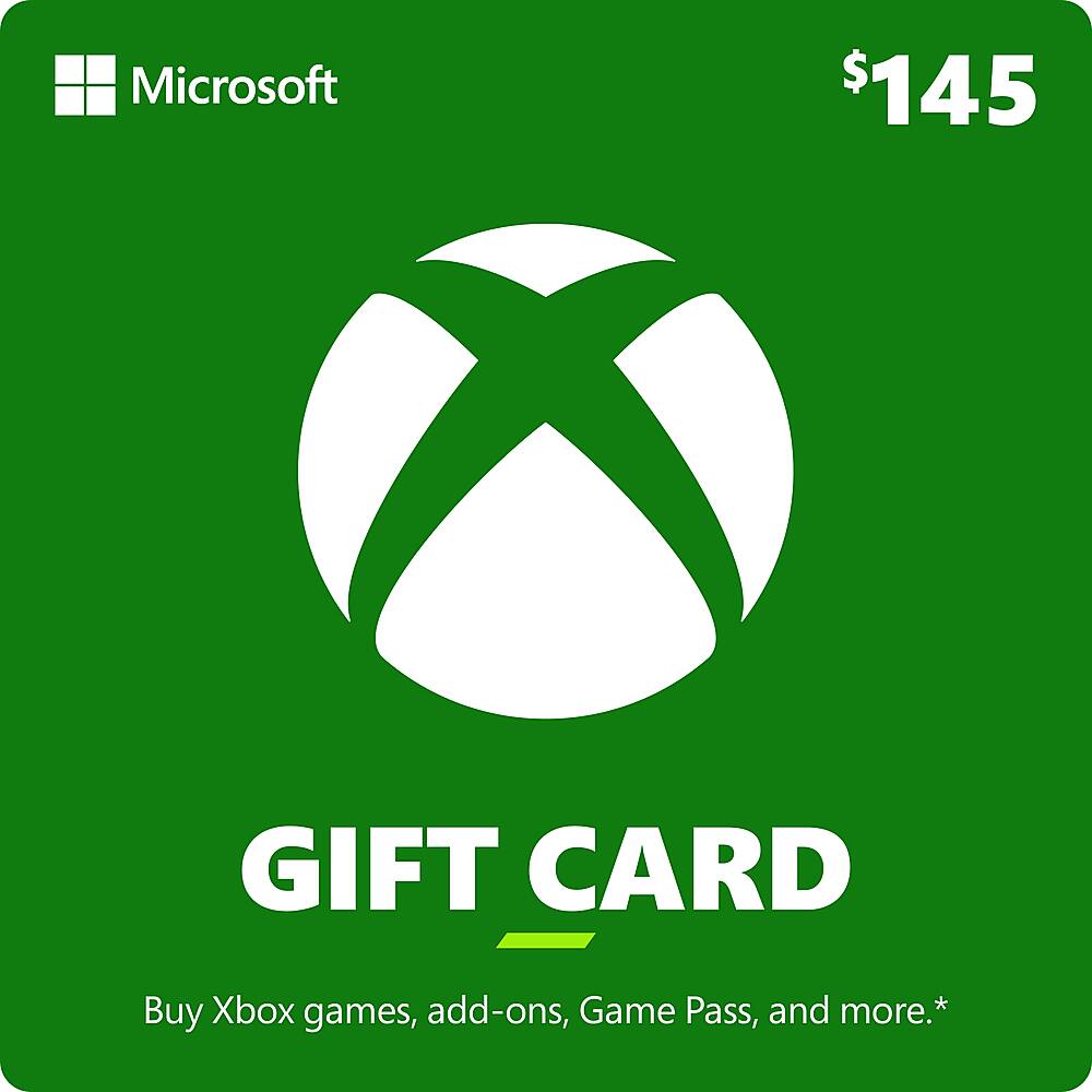 Front. Microsoft - Xbox $145 Gift Card - Green.