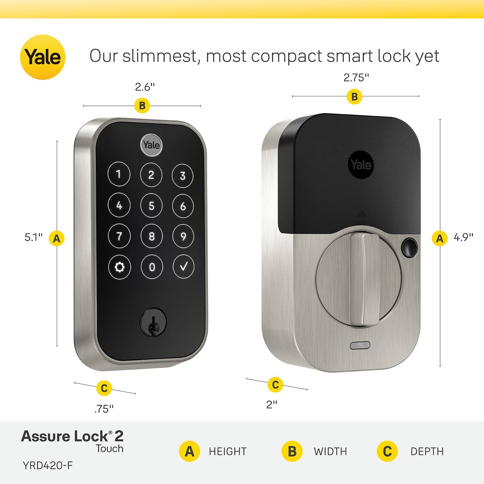 Customer Reviews: Yale Assure Lock 2 Smart Lock Wi-Fi Deadbolt With ...