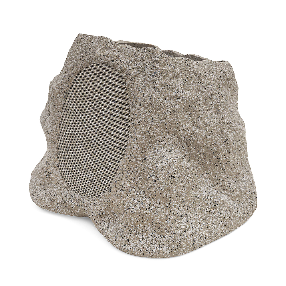 Angle View: Victrola Outdoor Wireless Bluetooth Solar Rock Speaker Connect - Granite