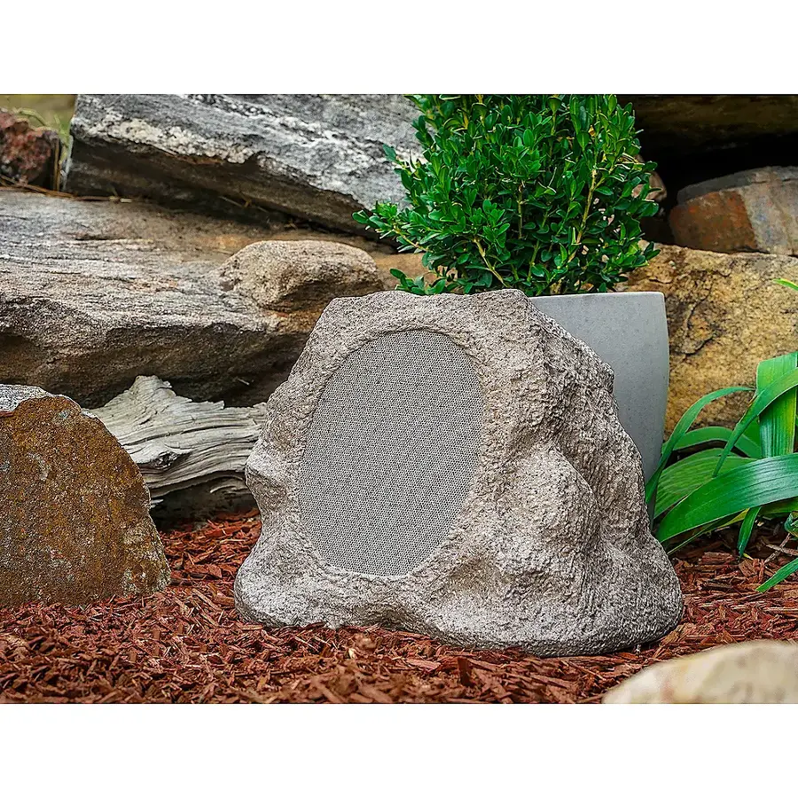 Alt View 14. Victrola - Outdoor Wireless Bluetooth Solar Rock Speaker Connect (Each) - Stone.