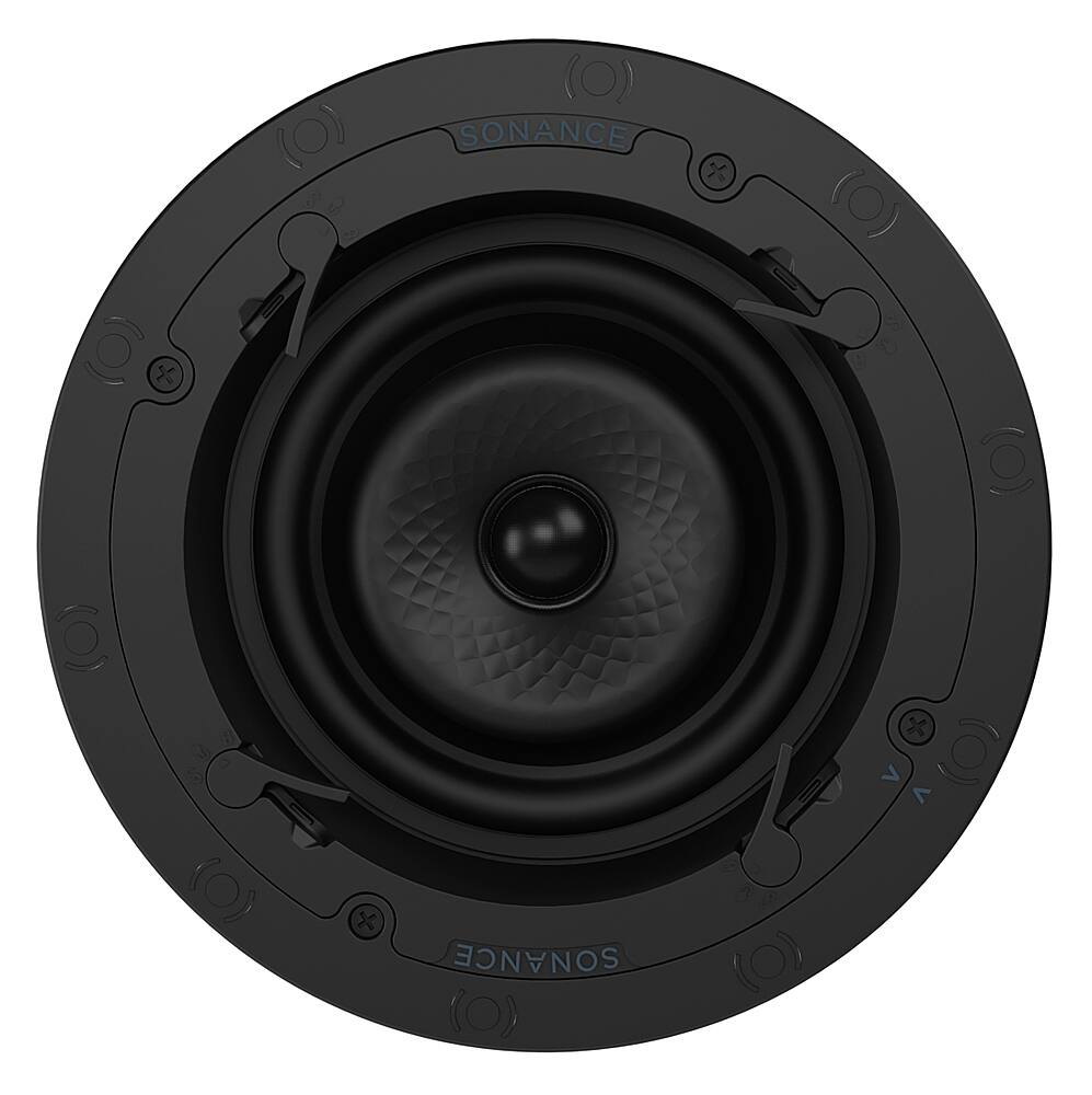 Angle. Sonance - VX62R SINGLE SPEAKER - Visual Experience Series 6" Medium Round 2-Way Speaker (Each) - Paintable White.