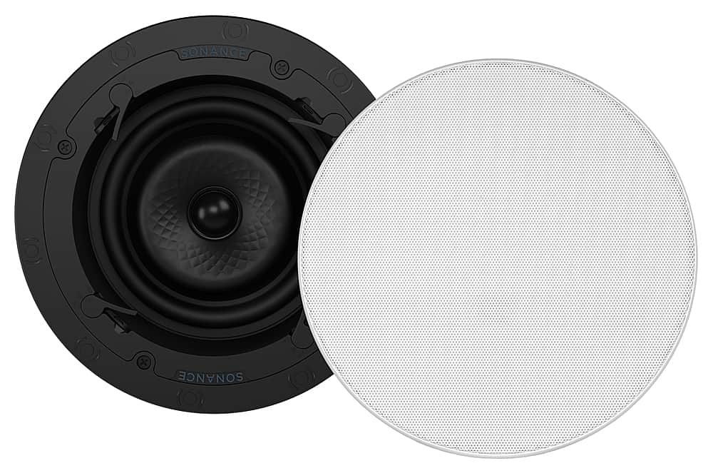 Front. Sonance - VX62R SINGLE SPEAKER - Visual Experience Series 6" Medium Round 2-Way Speaker (Each) - Paintable White.