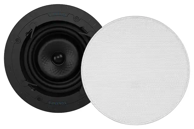 Front. Sonance - VX62R SINGLE SPEAKER - Visual Experience Series 6" Medium Round 2-Way Speaker (Each) - Paintable White.