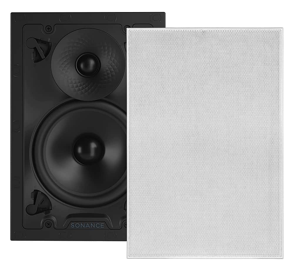 Sonance - VX62 RECTANGLE SINGLE SPEAKER - Visual Experience Series 6" 2-Way In Wall Speaker (Each) - Paintable White - Front_Zoom