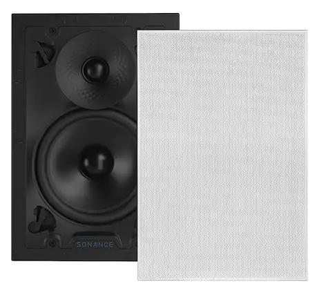 Front. Sonance - VX62 RECTANGLE SINGLE SPEAKER - Visual Experience Series 6" Medium Rectangle 2-Way Speaker (Each) - Paintable White.