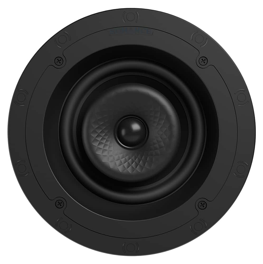 Angle. Sonance - VX60R SINGLE SPEAKER - Visual Experience Series 6" Medium Round 2-Way Speaker (Each) - Paintable White.