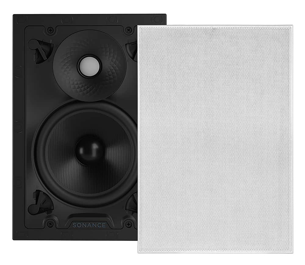 Front. Sonance - VX66 RECTANGLE SINGLE SPEAKER - Visual Experience Series 6" Medium Rectangle 2-Way Speaker (Each) - Paintable White.
