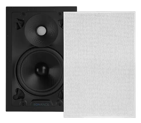 Front. Sonance - VX66 RECTANGLE SINGLE SPEAKER - Visual Experience Series 6" Medium Rectangle 2-Way Speaker (Each) - Paintable White.