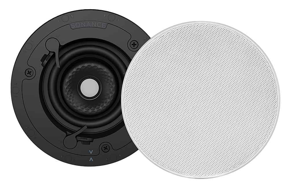 Front. Sonance - VX46R SINGLE SPEAKER - Visual Experience Series 4" Small Round 2-Way Speaker (Each) - Paintable White.
