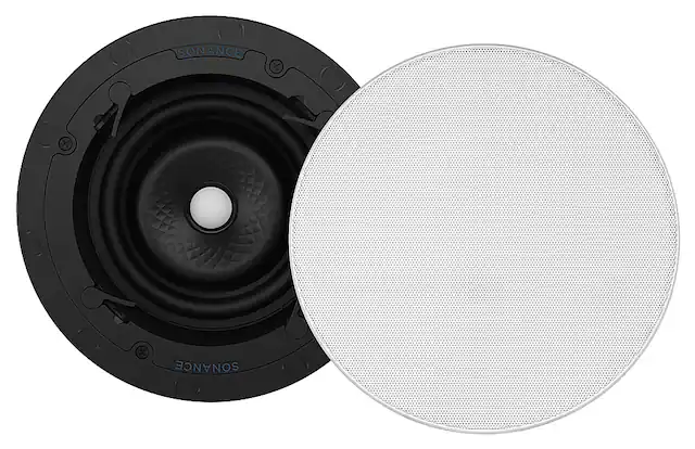 Front. Sonance - VX66R SINGLE SPEAKER - Visual Experience Series 6" Medium Round 2-Way Speaker (Each) - Paintable White.