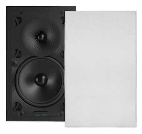 Front. Sonance - VX82 RECTANGLE SINGLE SPEAKER - Visual Experience Series 8" Large Rectangle 2-Way Speaker (Each) - Paintable White.
