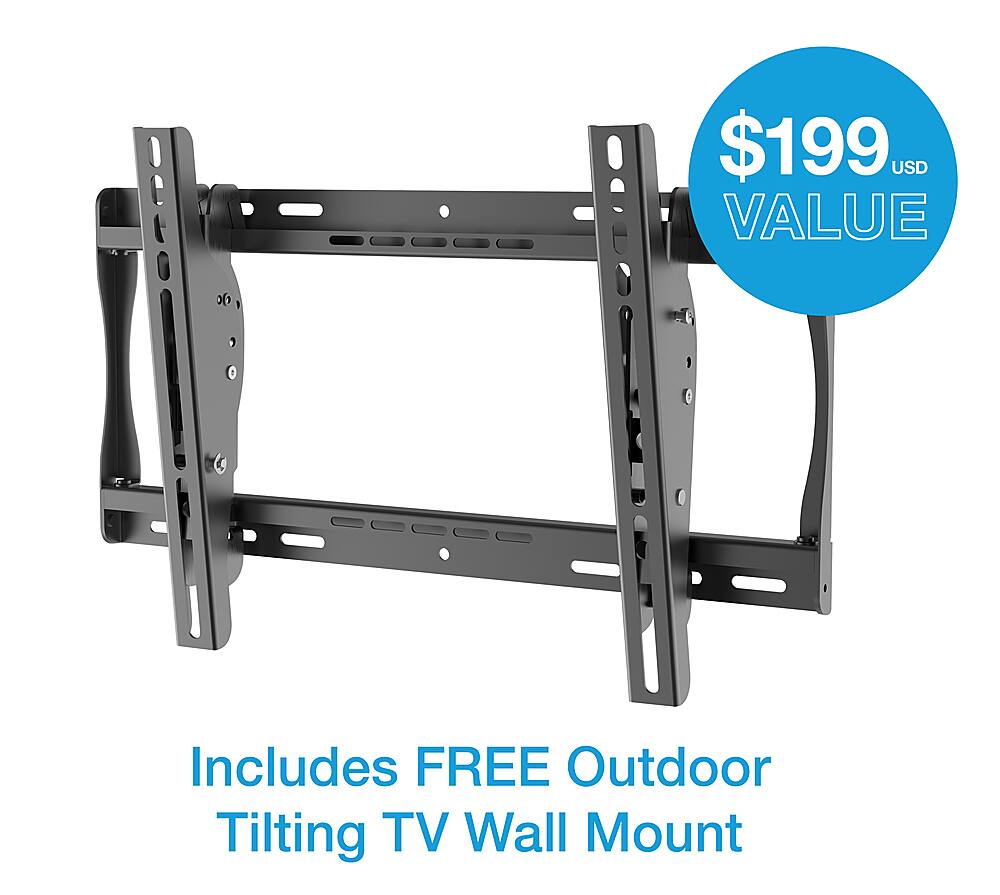 Angle. Peerless-AV - 55" Neptune Full Sun Outdoor Smart TV - Comes with FREE Outdoor Tilting Wall Mount.