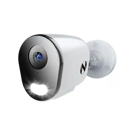Front. Night Owl - Indoor/Outdoor Add On Wired IP 4K Security Camera with 2-Way Audio - White.