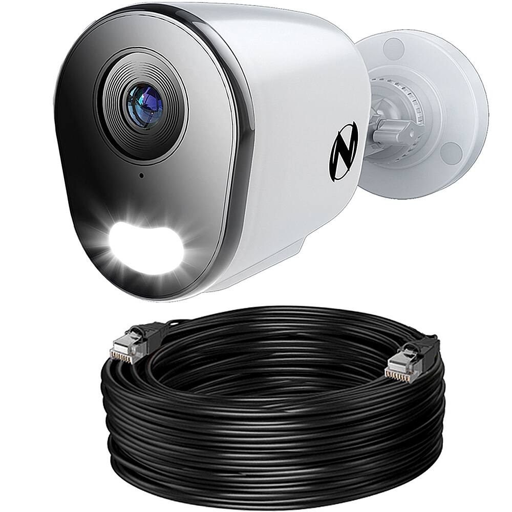Alt View 14. Night Owl - Indoor/Outdoor Add On Wired IP 4K Security Camera with 2-Way Audio - White.