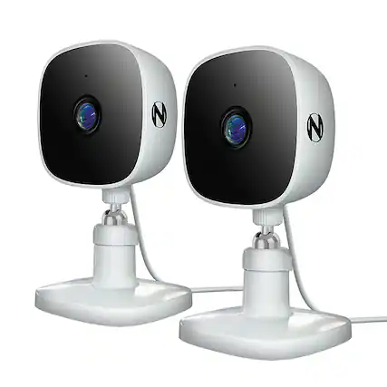 Front. Night Owl - 2 Camera Indoor AC Powered Plug-In Wireless 1080p Security Cameras with 2-Way Audio - White.