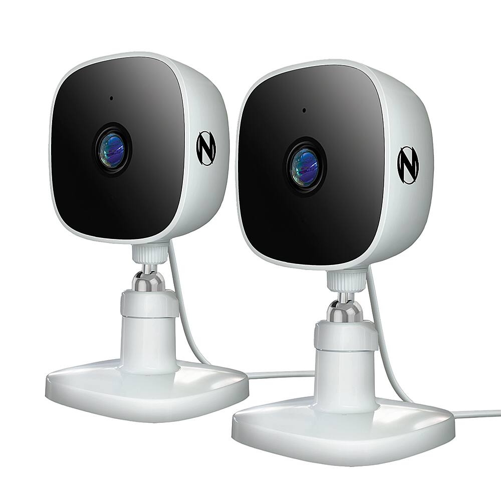 Night Owl - 2 Camera Indoor AC Powered Plug-In Wireless 1080p Security Cameras with 2-Way Audio - White