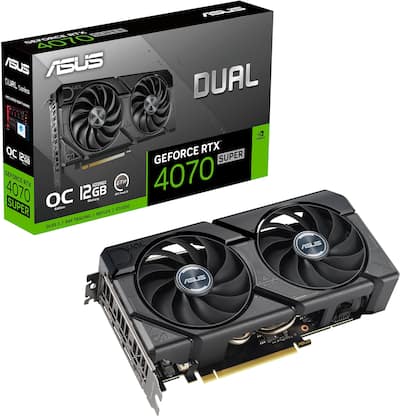 ASUS Dual NVIDIA GeForce RTX 4070 Super EVO Overclock 12GB GDDR6X ASUS Dual NVIDIA GeForce RTX 4070 Super EVO Overclock 12GB GDDR6X