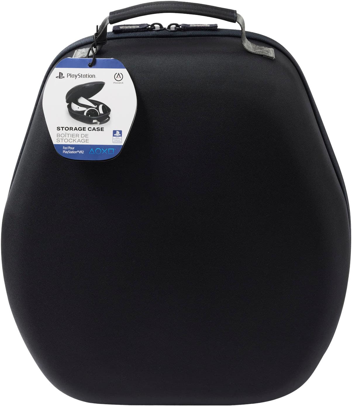 The image features a black storage case with a tag attached to it. The tag has the word "PolyStationery" written on it, indicating that the case is designed for stationery items. The case is likely used for organizing and storing various items, such as pens, pencils, and other office supplies.