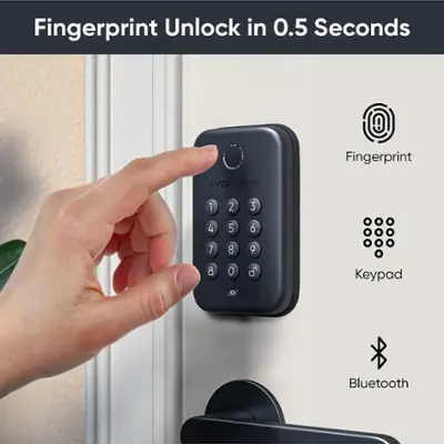Wyze Smart Lock, Fingerprint Keyless Entry, Bluetooth Deadbolt Replacement, In-App Monitoring and Scheduled Access
