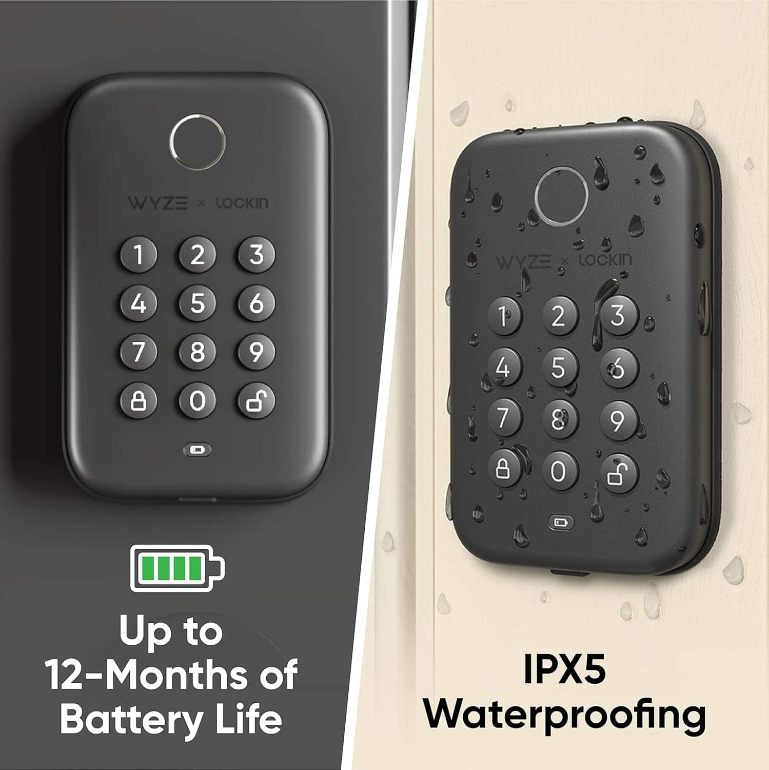Up to 12-Months of Battery Life IPX5 Waterproofing
