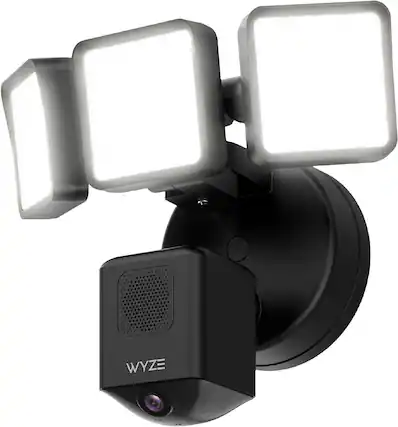 Front. Wyze - Floodlight Camera Pro, 3000 Lumen LEDs, 180° Wide View, 2k HD Outdoor Wi-Fi Floodlight Home Security Camera - Black.